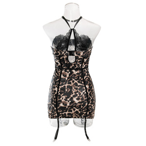 Babydoll Lingerie pour femmes chemise de nuit vêtements de nuit <span class=keywords><strong>dentelle</strong></span> pure guépard imprimé Bodycon Lingerie - Product Image 3
