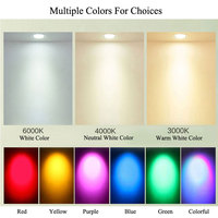 Spot LED réglable en aluminium argenté 3000K blanc chaud RGB pour bureau, salon, hôtel 85-265V CE