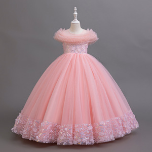 Abiti da principessa con paillettes all'ingrosso <span class=keywords><strong>per</strong></span> ragazze, abiti da festa soffici con maniche fluide, perfetti <span class=keywords><strong>per</strong></span> le bambine che fanno i compleanno - Product Image 6