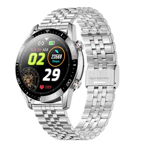 TK28 Montre Intelligente Hommes Femmes Pression Artérielle Smartwatch Sport Tracker Podomètre Montres Intelligentes Étanche Bande Intelligente En Acier Argenté