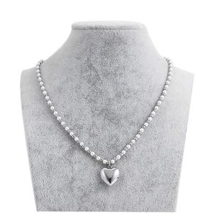 Collar de Cadena de Acero Inoxidable para Mujer, Chapado en Titanio, con Corazón, Bonito y Moderno, Regalos, Joyería Personalizada - Product Image 1