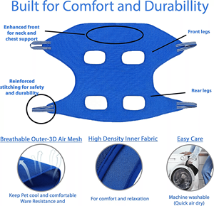 Arnés portátil para mascotas transpirable perro gato novio ayudante cachorro perro Sling aseo hamaca colgante para móvil pequeño mediano perro gato - Product Image 2