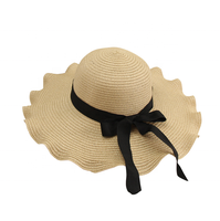 Chapeau souple pliable en paille de jonc de mer avec nœud, logo personnalisé, broderie de lettres ajustable - Idéal pour les voyages, les fêtes et le quotidien