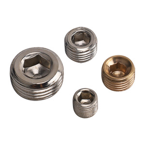 Wentai Pneumatics – Vis de réglage hexagonale filetée tout en cuivre nickelé pour collecteur pneumatique et équipement automatisé - Product Image 1