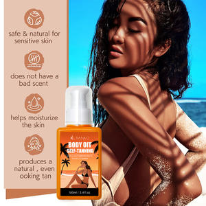 Huile scintillante biologique 100ml pour le visage et le corps Hydratant léger et longue durée avec spray bronzant naturel à l'aspect doré - Product Image 5