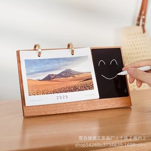 Custom Photo Wooden Desk <b>Calendar</b> 2025 Retro Design For Office Home Decor Gift - Product Image 4