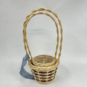 <b>White</b> Small Woven <b>Wicker</b> <b>Basket</b> For Gift flower - Product Image 5