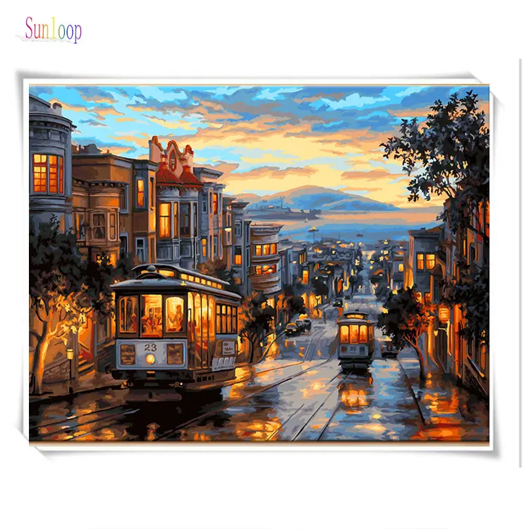 night scene diy diamond painting diamond art photo