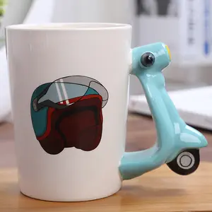卸売漫画3D動物ハンドルコーヒーカップセラミックマグオフィスカスタムミルク朝食ウォーターカップコーヒーマグ