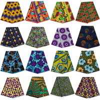Tela africana estampada en cera, 100% algodón, Ankara Java Hollandaise tradicional, 6 yardas, RTS