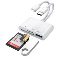 SD-Kartenleser 4-in-1-USB-C-zu-USB-Adapter SD-Karten-Viewer mit SD/TF-Karte USB 3.0-Adapter für iPhone iPad MacBook Samsung