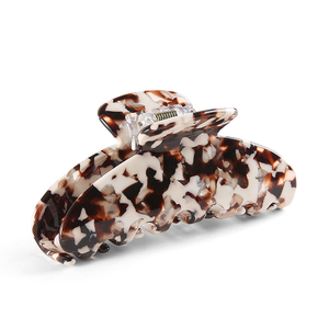 Pinzas para el pelo tipo <span class=keywords><strong>banana</strong></span> de acetato de tortuga, ecológicas, diseño francés, pasadores con estampado de leopardo, grandes, moda europea-americana - Product Image 1