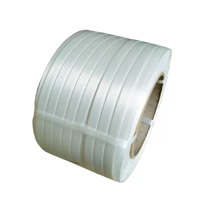 공장 가격 높은 끈기 부드러운 섬유 흰색 포장 벨트 폴리에스터 섬유 복합 코드 스트랩