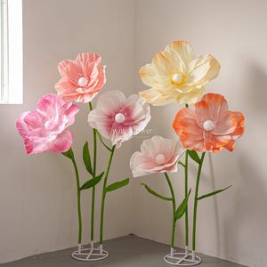 Grandes fleurs en papier réaliste Poppy Giant pour les vitrines des centres commerciaux et les décorations de <span class=keywords><strong>mariage</strong></span>, grandes fleurs en papier froissé - Product Image 1