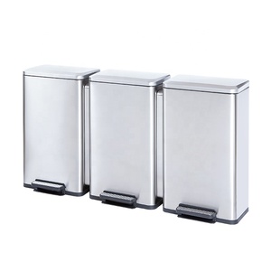single hanging can ashtray inside Silver 2 recycle bins garbage dual compartment dustbin wall mounted trash bin