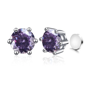 Pendientes de Plata de Ley 925 con Moissanita VVS1 de 1ct, Certificado GRA, Aprobado por el Probador de Diamantes, Diseño Clásico de 6 Puntas, Joyería Hip Hop - Product Image 5