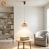 Lampe suspendue créative pour restaurant, cuisine, salle à manger, bar, en aluminium fumé et verre, pour cuisine