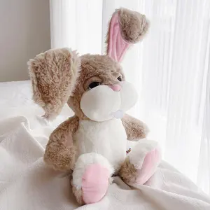 Vente en gros, longues oreilles personnalisées OEM, dents de pâques, lapin en peluche, lapin, animal en peluche, jouets pour nouvel an