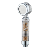 Nouveau design d'économie d'eau à haute pression PP Cotton Filter or Negative Ion Stone Filter Pomme de douche PC avec trois fonctions