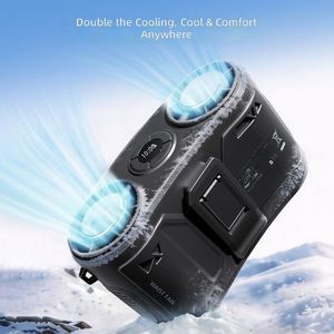 12000Mah 100-Speed Dual <b>Head</b> Waist Clip <b>Fan</b>, Wearable Rechargeable Power Bank <b>Fan</b> for Phone Charging, Home Outdoor Work Sports - Product Image 5