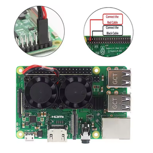 覆盆子<span class=keywords><strong>Pi</strong></span>双风扇有源冷却器中央处理器随机存取存储器冷却散热器适用于覆盆子<span class=keywords><strong>Pi</strong></span> 4风扇覆盆子<span class=keywords><strong>PI</strong></span> 3 B (PLUS) 风扇有源冷却器 - Product Image 5