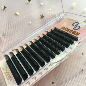 Dragon Custom Logo Eyelash Extensions Tray Private Velvet Volume Lash Fluffy Dark Matte Black Cashmere Mink Wholesale Lash Trays - Product Image 5