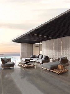 <span class=keywords><strong>Conjunto</strong></span> de sofá <span class=keywords><strong>y</strong></span> <span class=keywords><strong>mesa</strong></span> de centro de madera de teca de aluminio moderno para exteriores, sofá de ratán para patio de jardín, hotel <span class=keywords><strong>y</strong></span> campo - Product Image 3