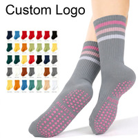 Chaussettes de sport professionnelles pour femmes, antidérapantes en silicone, mi-mollet, pour barre, Pilates, fitness, gym, danse, course, été