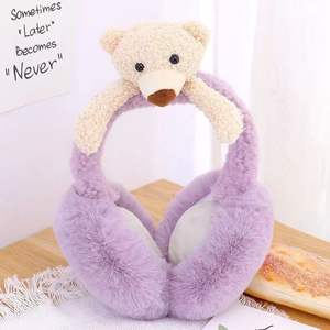 Couvre-oreilles pliables en fourrure de lapin, chauds et doux pour l'hiver, accessoire de cyclisme extérieur pour femmes - Product Image 3