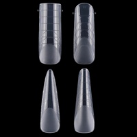 Nouvelles formes d'ongles en cristal extensibles, 120 pièces/boîte, avec support en papier sans échelle, plastique, double, pour extension d'ongles artificiels