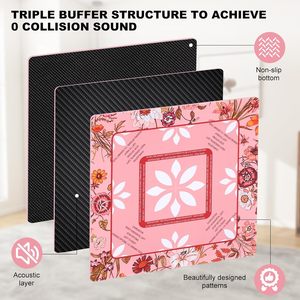 Premium espesado impermeable antideslizante reducción de ruido Mahjong Mat Mahjong <span class=keywords><strong>solitario</strong></span> juegos de mesa y dominó en polvo de melocotón - Product Image 6
