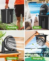 Ventilateur brumisateur portable - Ventilateur de sol rechargeable par USB avec batterie 20000 mAh et réservoir d'eau de 9 L, ventilateur de pulvérisation extérieur