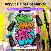 Nouveaux marqueurs acryliques, marqueurs d'art pour peinture à la main avec pointe de 18 mm, peinture acrylique pour art mural