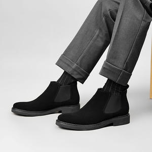 Premium Men's Toe Slip-On Classic Trendy Gradient Design <b>Ankle</b> Waterproof Anti-Slippery for Winter Casual Use Genuine Leather - Product Image 4