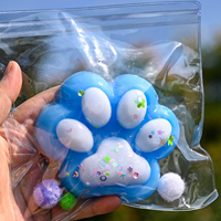 Patte de chat Tpr fait à la main doux pincement jouet à presser Squishy Mochi moelleux extensible floqué pied patte rebond Squishy décompression jouets