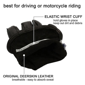 Guantes de montar a caballo de piel de venado genuina sin forro personalizados guantes deportivos de dedo completo para motocicleta