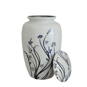 Urna de cremación para adultos de aluminio duradero de gran calidad, elegante Almacenamiento de cenizas conmemorativas, suministros funerarios indios al por mayor, esmalte - Product Image 3