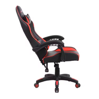 Chaise de jeu moderne de luxe, style course, ultra-confortable, en cuir PU, inclinable, pivotante, avec base à cinq étoiles
