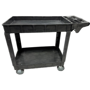 Grand chariot utilitaire en plastique gris, chariots de livraison de nourriture, chariots à outils avec roues - Product Image 2