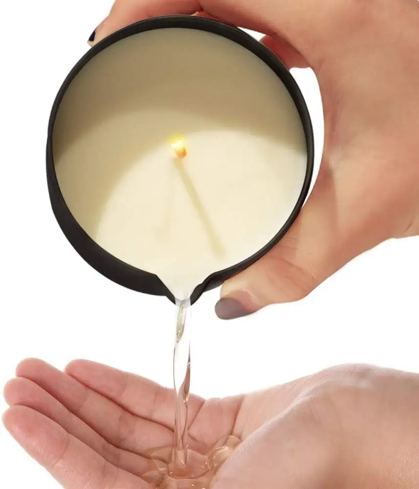 Cera di soia riscaldamento massaggio olio candela regalo romantico SPA corpo olio profumato candela con beccuccio per idratare la pelle