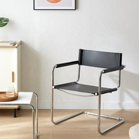 Silla de Comedor de Lujo de Estilo Nórdico Moderno y Minimalista con Estructura de Acero Inoxidable y Asiento Acolchado, Muebles para Comedor