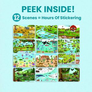Animals Habitat 500+ Libro <span class=keywords><strong>de</strong></span> pegatinas para niños, 12 páginas para colorear + 12 escenas para niños pequeños, viajes en avión, viajes por carretera, edades <span class=keywords><strong>de</strong></span> 2 a 8 años - Product Image 6