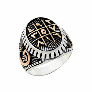 925K Sterling Silver Numerological Waaw <b>Men</b> <b>Ring</b> - Product Image 2