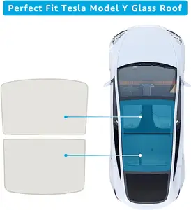 Pare-soleil de toit en verre de Tesla avec sac de rangement Isolation thermique Pare-soleil de toit pour Tesla Model Y