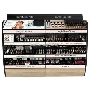 Oem Odm Fabriek Grote Cosmetische Winkel Planken Houten Make-Up Display Standaard Voor Parfum Lippenstift Nagellak