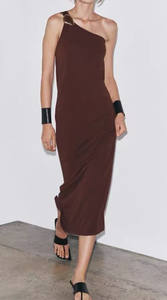 MYST & ZA vêtements pour femmes 2025 été nouvelle mode Sexy métal accessoires mauvais tricoté mince robe Midi 2756025 - Product Image 2