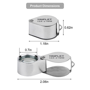 ミニハンドヘルドポケット拡大鏡折りたたみ式ハンドレンズポータブル10Xジュエラールーペジュエリーの傷検出読み取り用 - Product Image 4
