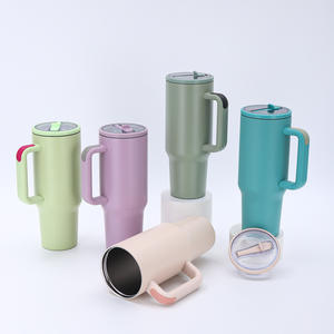 Gobelet isotherme en acier inoxydable de 40 oz avec poignée, anti-déversement, personnalisable, pour le camping, 12-24 heures - Product Image 4