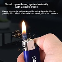 Briquet à roue à silex moderne en plastique rechargeable avec logo personnalisé pour cigarettes - Vente en gros