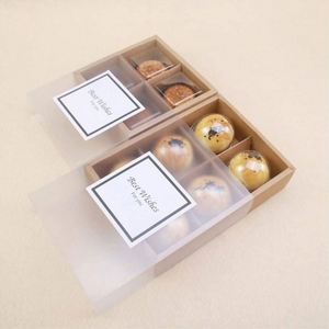 Boîte de rangement alimentaire en carton recyclé avec séparateurs et couvercle translucide pour beignets, muffins, desserts et hamburgers - Product Image 5